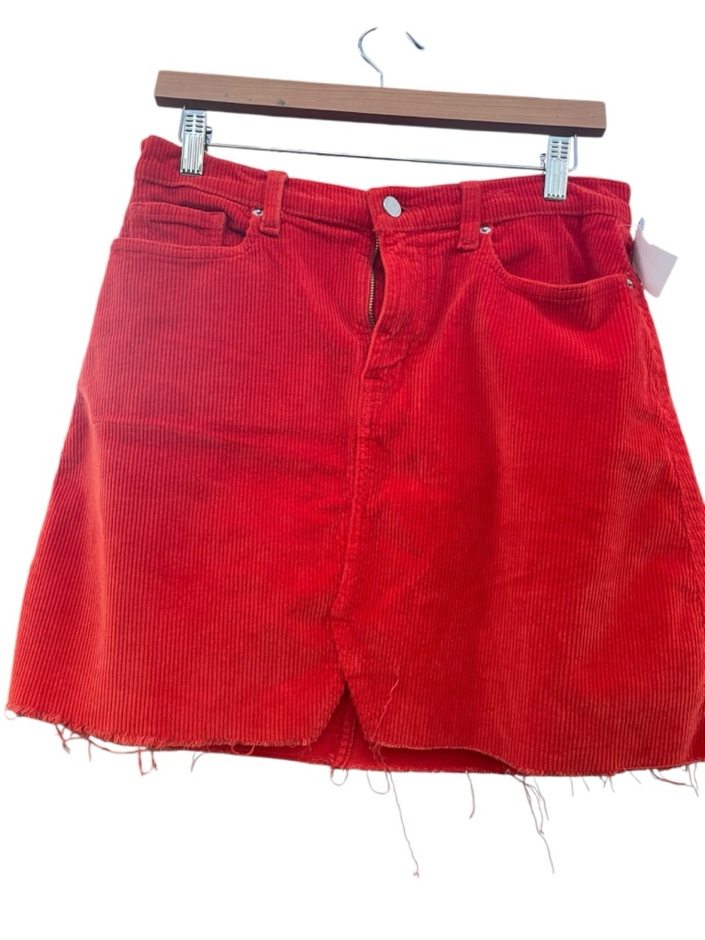 Etica Lucy Red Corduroy A line Mini Skirt size medium